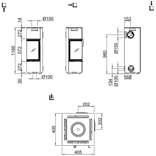 Kaminofen Spartherm Piko S steel 5,9 kW