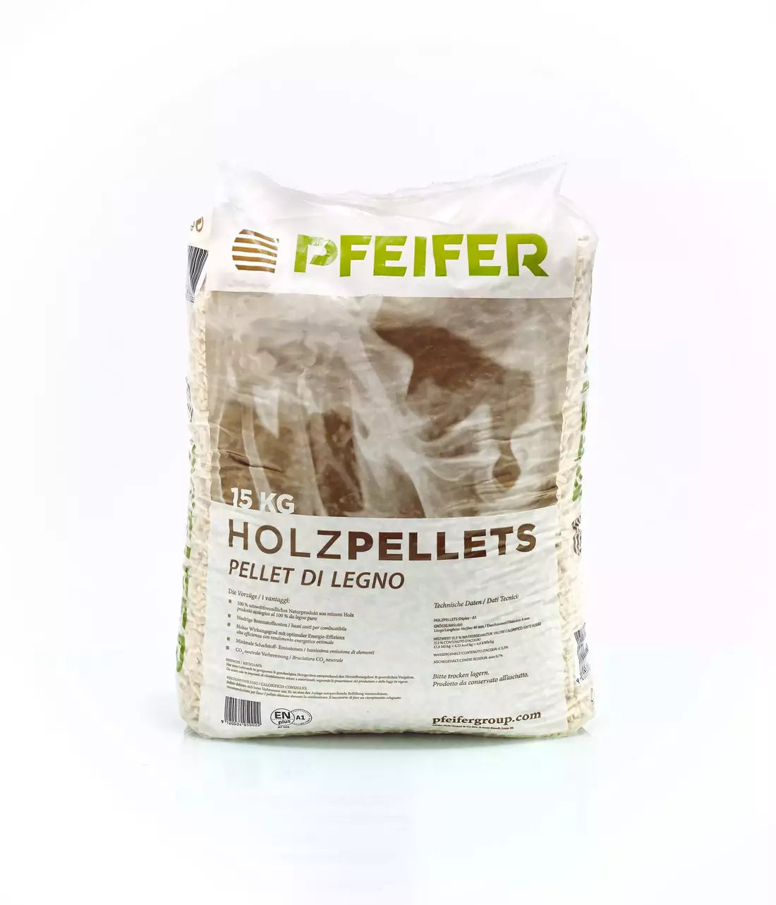 Pfeifer Pellets – Palette mit 70 Säcken à 15 kg (1050 kg)