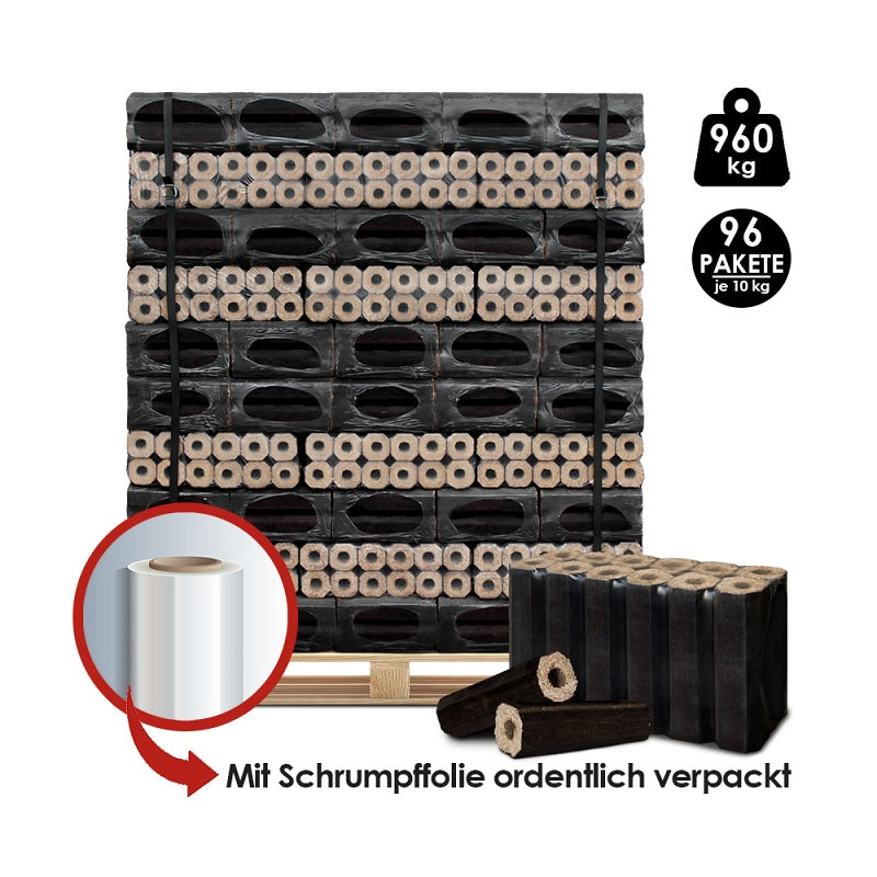 Eichenholzbriketts Pini&Kay Palette 960 kg (6×23 cm)