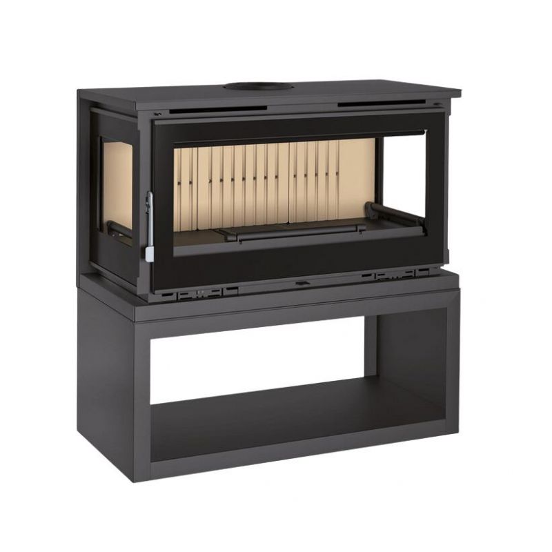 Dreiseitig anschließbarer Holzofen