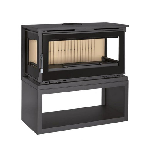 Dreiseitig anschließbarer Holzofen